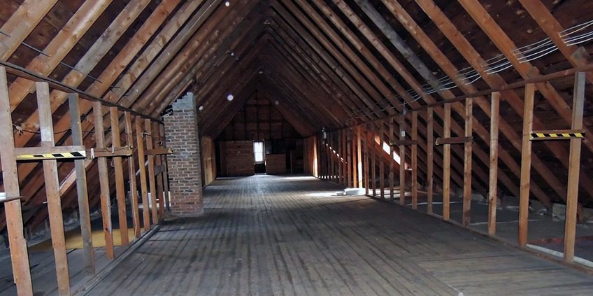 A room with many wooden floors and walls.